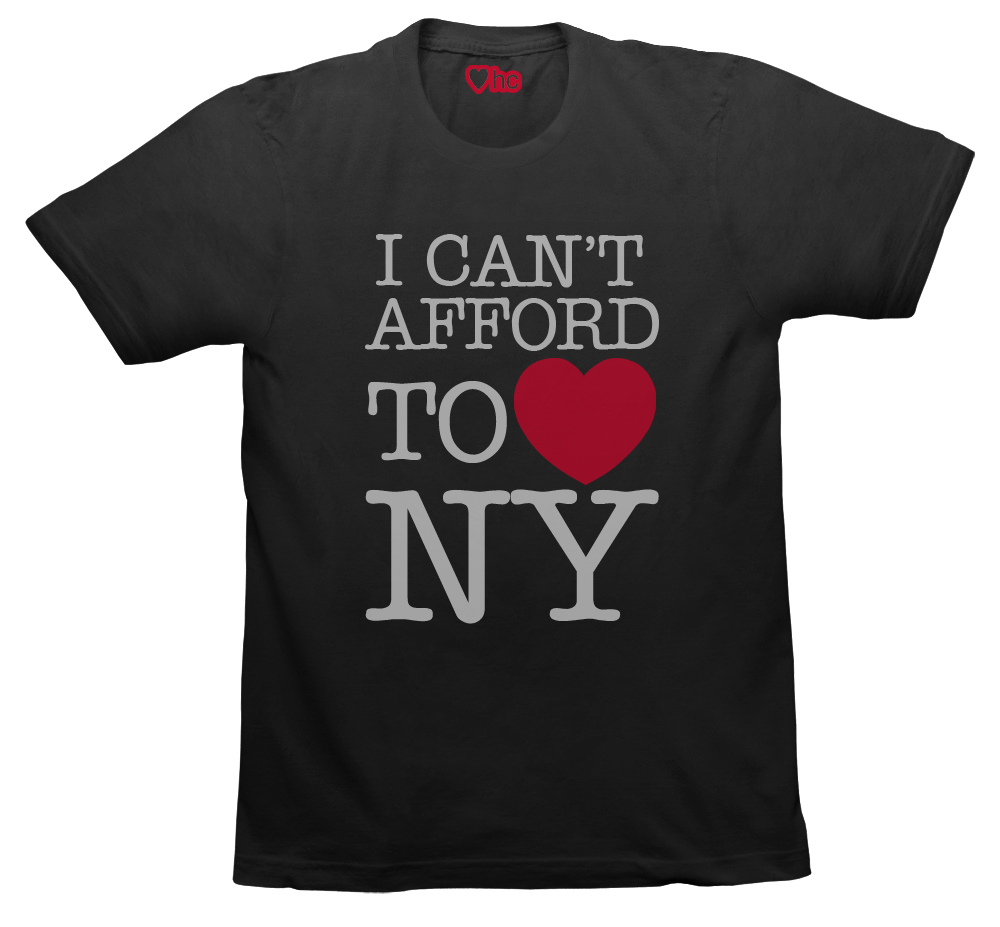 Cant Afford To Love New York Black T Shirt