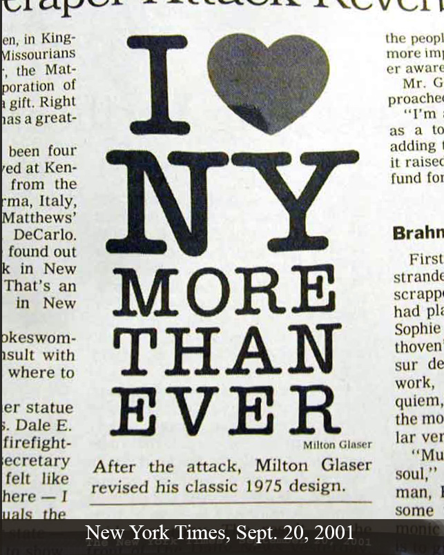 I ❤ NY MORE THAN EVER — New York Times, 2001