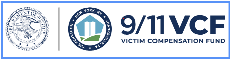 Official logo of the 9/11 Victim Compensation Fund and the U.S. Department of Justice