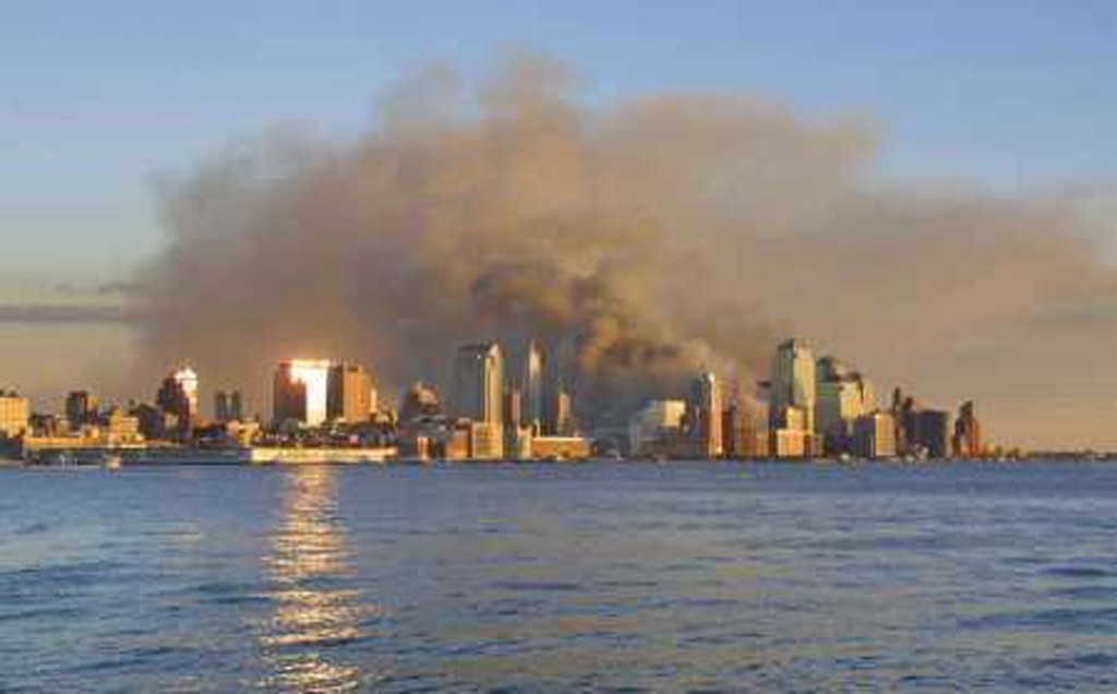 World Trade Center Hit — View from New Jersey