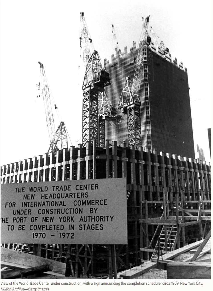 World Trade Center Under Construction, circa 1969